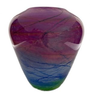 Original Vibrant Art Glass Vase Signed by Michal Nourot