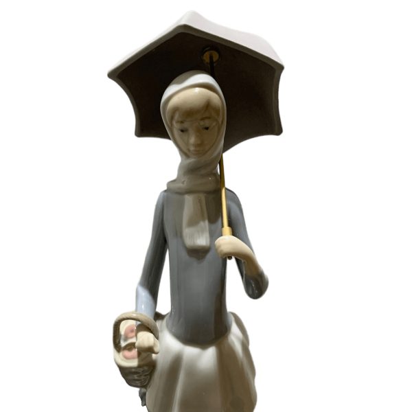 Girl with Umbrella and Geese by Lladro