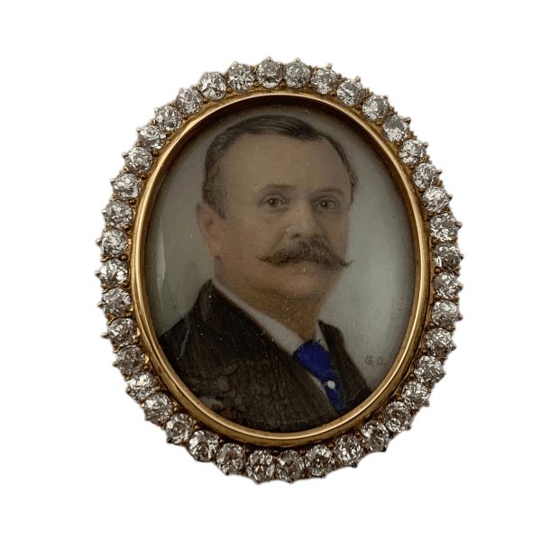 Victorian Miniature painting Broach