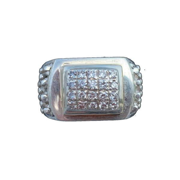 Vintage Sterling & 14k Gold & Diamond Michael Dawkins Ring