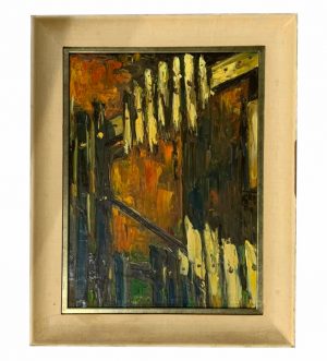 Mid-Century Abstract Oil Painting, Signed