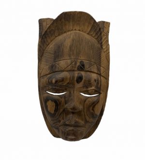 Vintage Carved Wooden African Head Wall Art