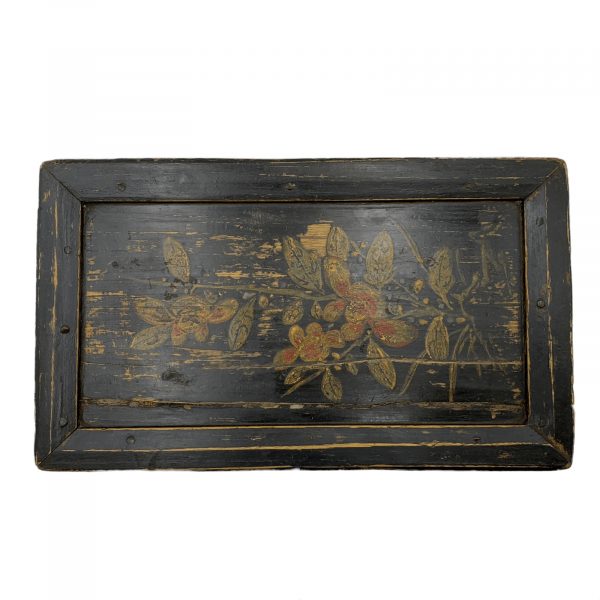Antique Chinese Wooden Painted Lunch Box