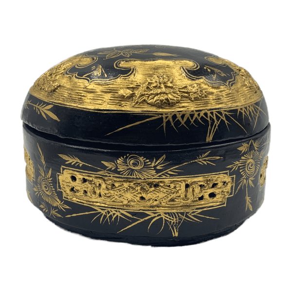 Vintage Chinese Round Paper Mâché Box - Image 2