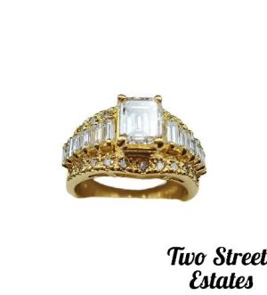 18K Yellow Gold 1CT Vintage Inspired Diamond Engagement Ring