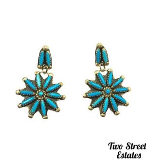 Vintage Silver Turquoise Earrings