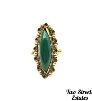 Vintage 925 Sterling Silver Green Onyx Ring