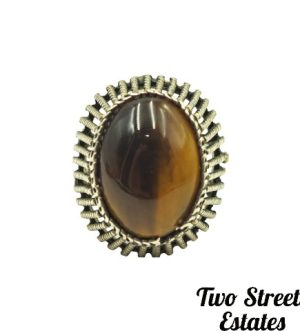 925 Sterling Silver Tigers Eye Ring