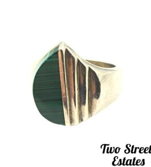 925 Sterling Silver Green Onyx Ring