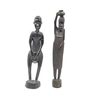 Vintage African Ebony Wood Carved Sculptures