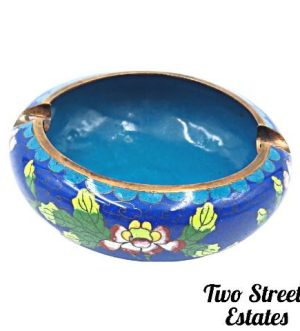 Late 19th - early 20th century Chinese cloisonné enamel Ashtray decorated with flowers