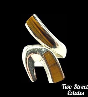 925 Sterling Silver Tigers Eye Ring