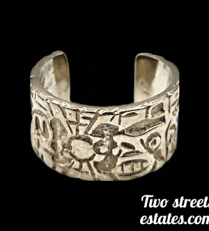 Vintage 925 Sterling Silver Aztec Ring