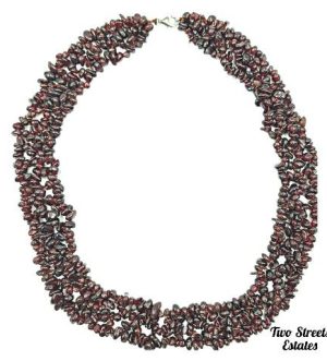 Vintage Garnet Necklace (w) 925 Clasp