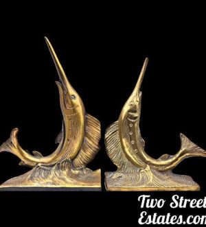 ''Set OF Two'' Brass Marlin Fish Figurines / Bookends