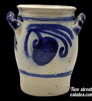 Antique 20th Century Handmade Stoneware Salt Glazed Crock Pottery