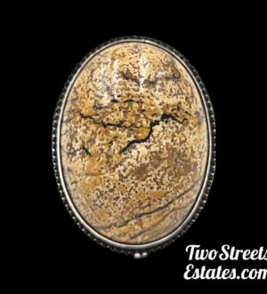 Vintage 925 Sterling Silver Jasper Gemstone Ring