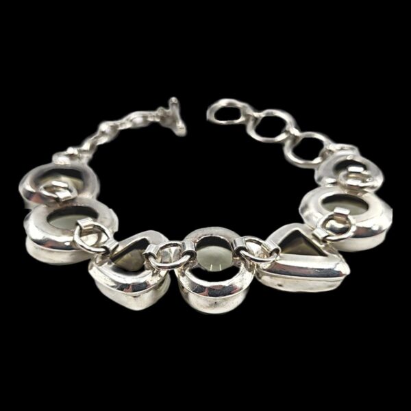 Vintage 925 Sterling Silver Green Citrine Bracelet - Image 4