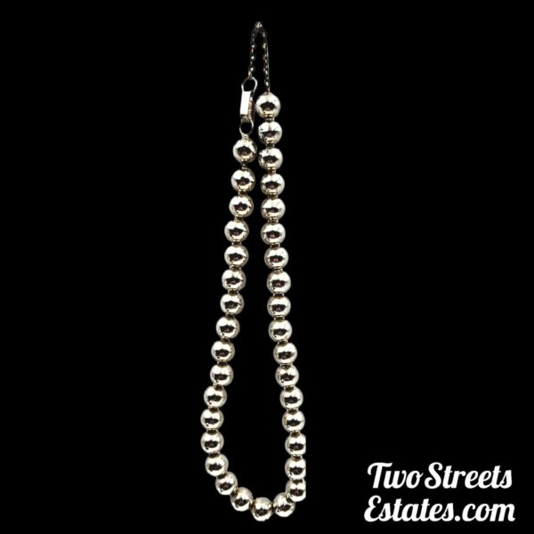 Vintage 925 Sterling Silver Bead Necklace - Image 2