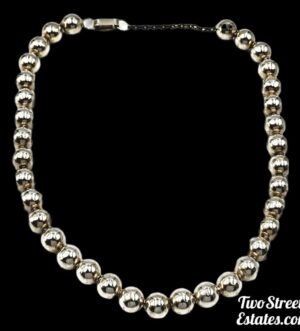 Vintage 925 Sterling Silver Bead Necklace