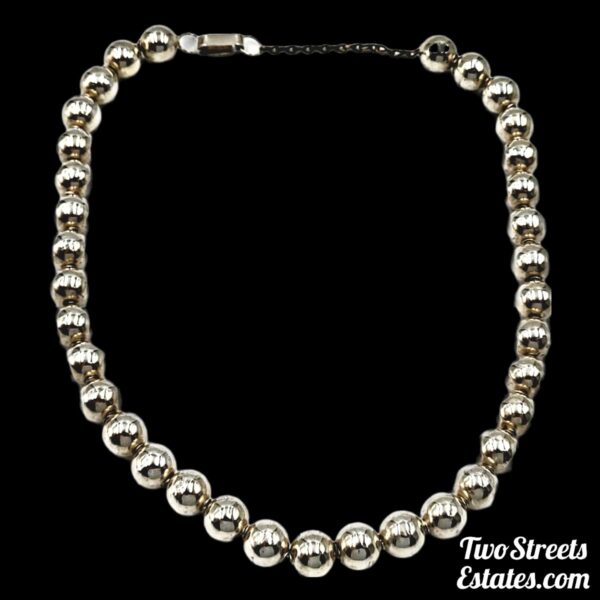 Vintage 925 Sterling Silver Bead Necklace