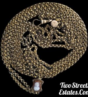 Vintage 10K Gold Filled Victorian Cameo Watch Fob Chain
