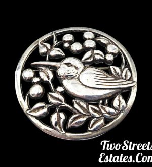 Vintage Sterling Silver Mocking Bird Brooch / Pin