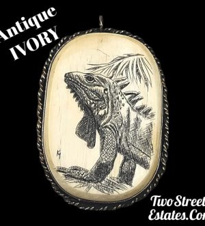 Antique Scrimshaw / Ivory (Set in Sterling Silver)