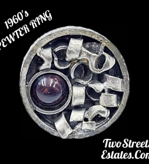 Vintage Danish Brutalist Nordic Pewter Ring
