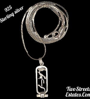  925 Sterling Silver Figure Eight Chain Necklace (w) Decorative Pendant