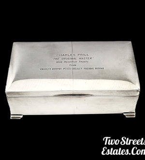 VINTAGE STERLING SILVER ART DECO STYLE CIGARETTE BOX / JEWELRY BOX *HARMAN BROTHERS* H.BROS