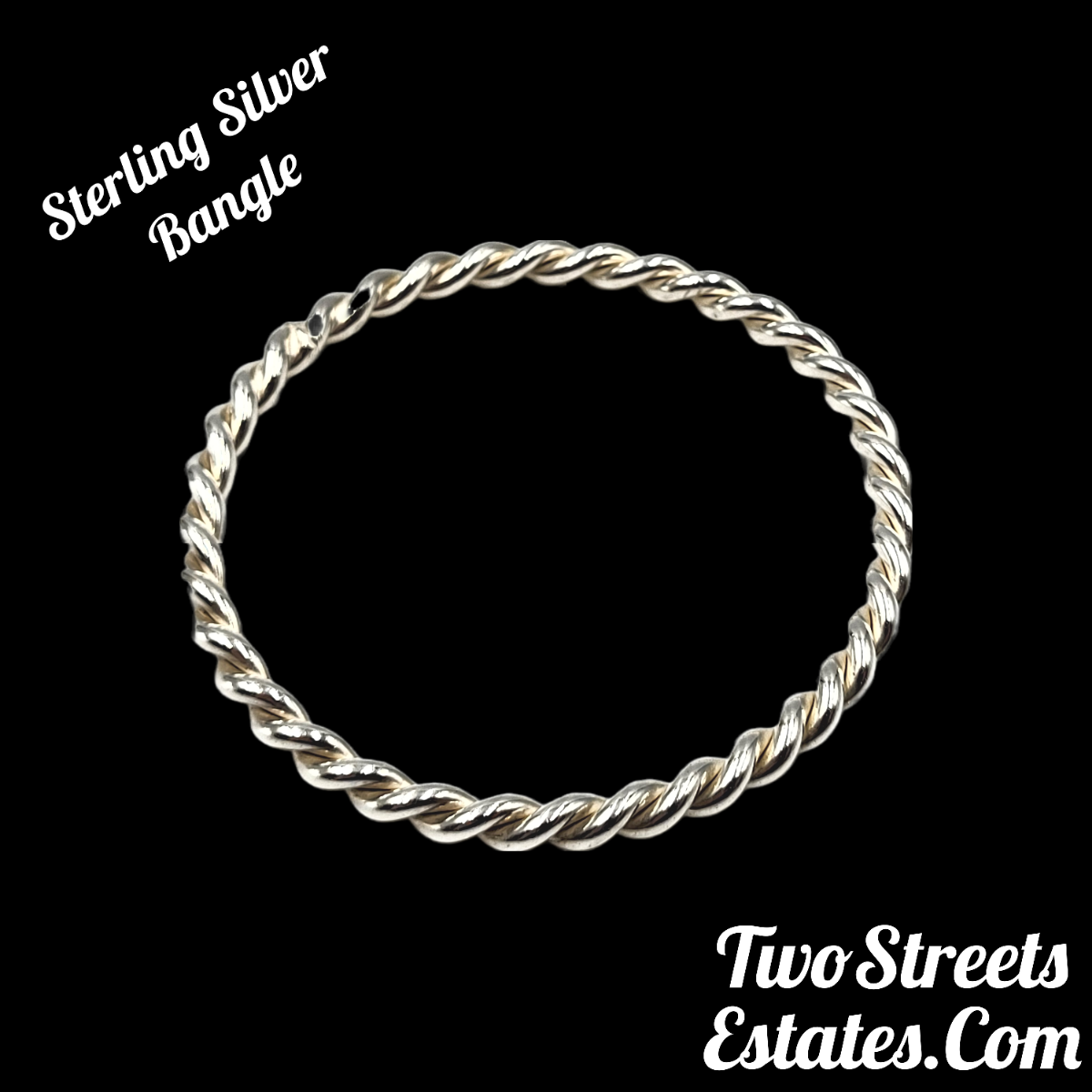 925 Sterling Silver Swirl Design Bangle 