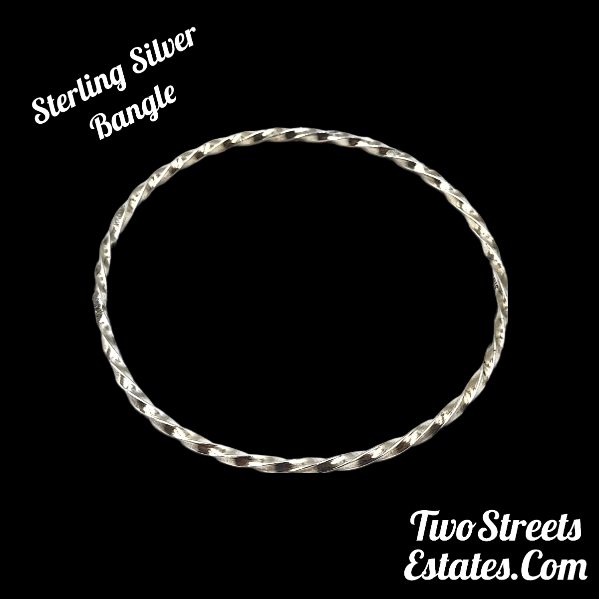925 Sterling Silver Swirl Design Bangle 