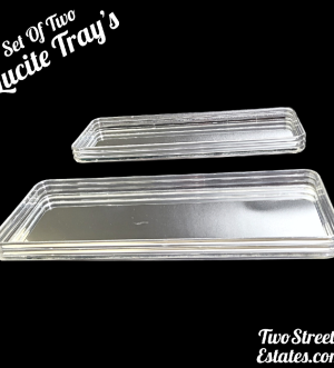 Sally Designs Style Lucite Acrylic Glass Mirror Make-Up Vanity Tray Rounded Corners Vintage Modern