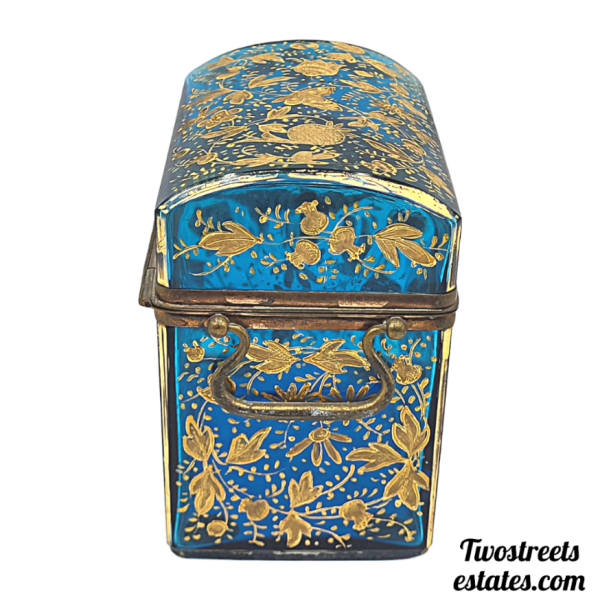 Antique Bohemian Moser Enameled Glass Jewelry Chest Box - 19th Century - Image 2