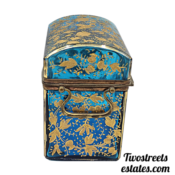 Antique Bohemian Moser Enameled Glass Jewelry Chest Box - 19th Century - Image 4