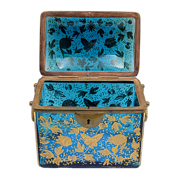 Antique Bohemian Moser Enameled Glass Jewelry Chest Box - 19th Century - Image 5
