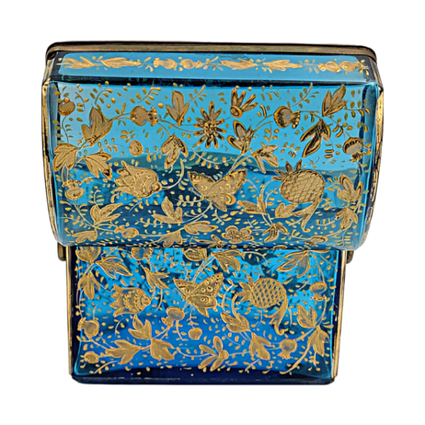 Antique Bohemian Moser Enameled Glass Jewelry Chest Box - 19th Century - Image 6