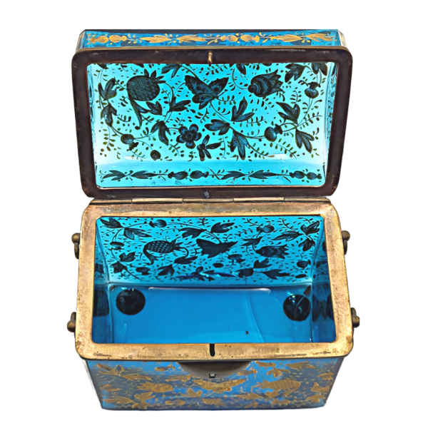 Antique Bohemian Moser Enameled Glass Jewelry Chest Box - 19th Century - Image 7