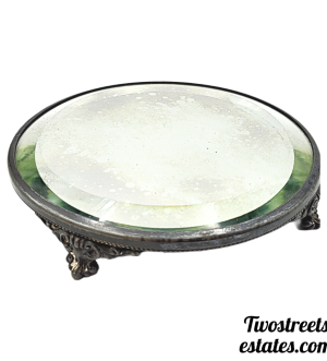 Antique French Silver Plated Vanity Mirror Tray