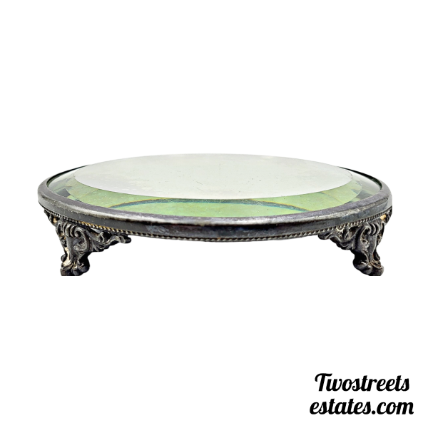 Antique French Silver Plated Vanity Mirror Tray - Image 2